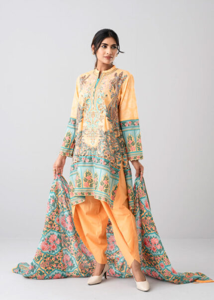 Three-Piece Digital Printed Semi-Formal Lawn