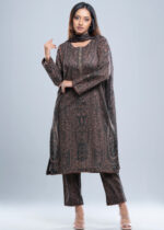 Relaxed Fit Digital Printed Three-Piece Lawn